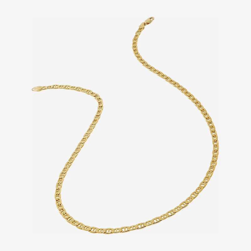 Made in Italy Unisex Adult 24K Gold Over Silver 18 Inch Link Chain Necklace