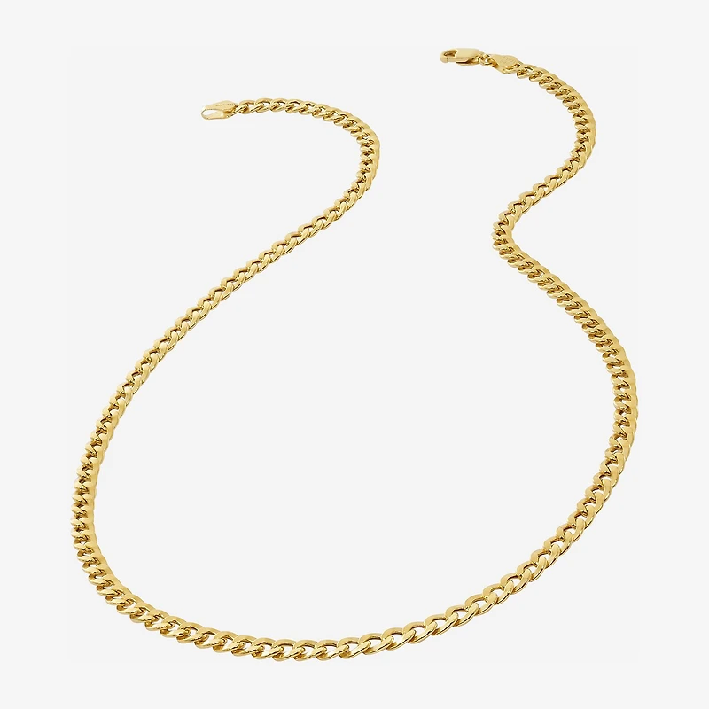Made in Italy Womens 24K Gold Over Silver 18 Inch Curb Chain Necklace