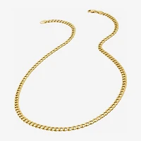 Made in Italy Womens 24K Gold Over Silver 18 Inch Curb Chain Necklace