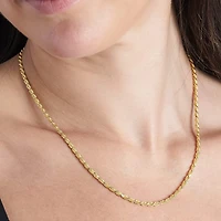 Made in Italy Womens 24K Gold Over Silver Inch Rope Chain Necklace