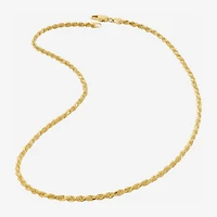 Made in Italy Womens 24K Gold Over Silver Inch Rope Chain Necklace
