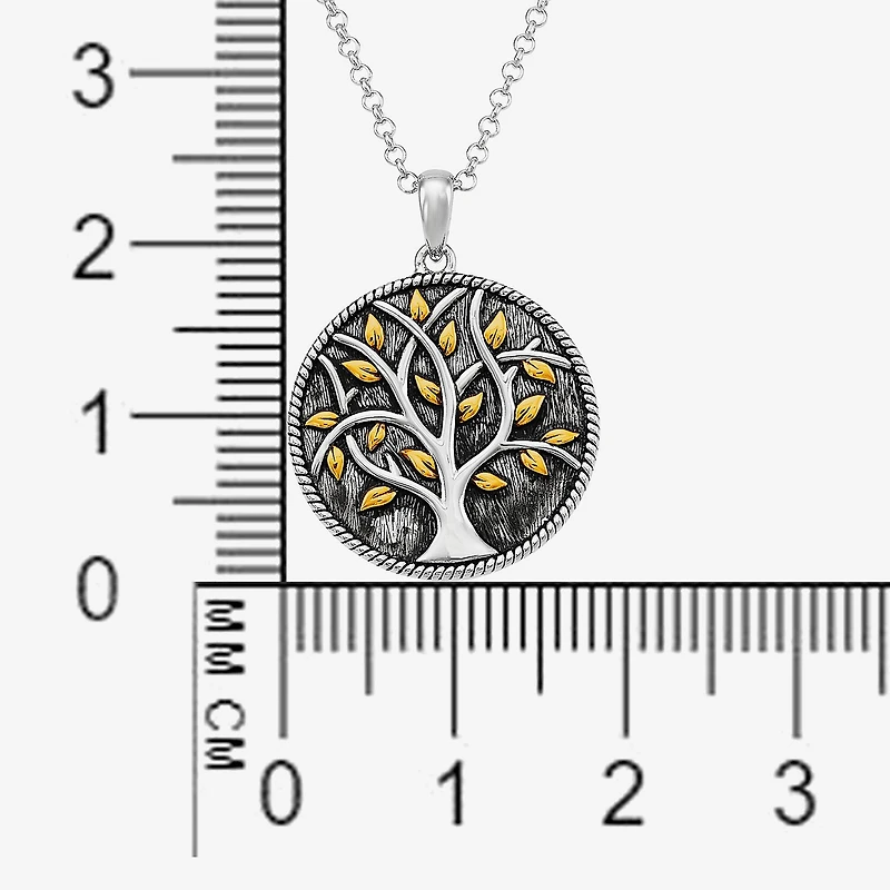 Forever Inspired Tree Of Life Womens Sterling Silver Round 18 Inch Pendant Necklace