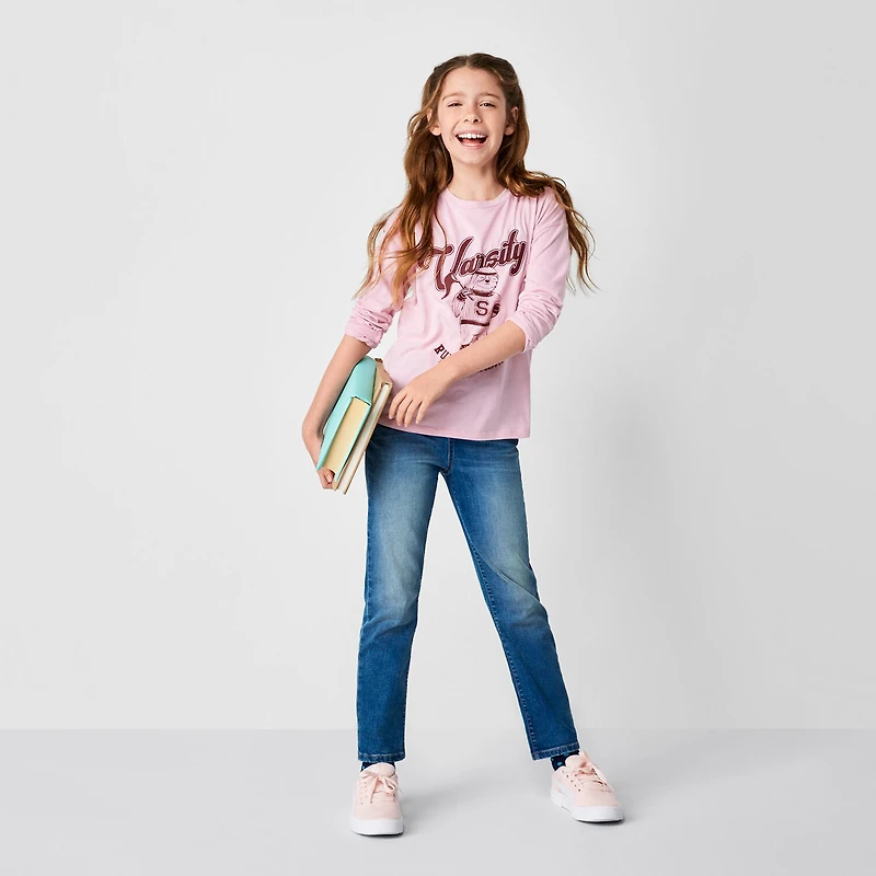 Thereabouts Little & Big Kid Girls Adjustable Waist Stretch Fabric Superflex Mid Rise Regular Fit Bootcut Jean