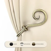 Rod Desyne Decorative Holdbacks with Curl Finial
