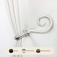 Rod Desyne Decorative Holdbacks with Curl Finial