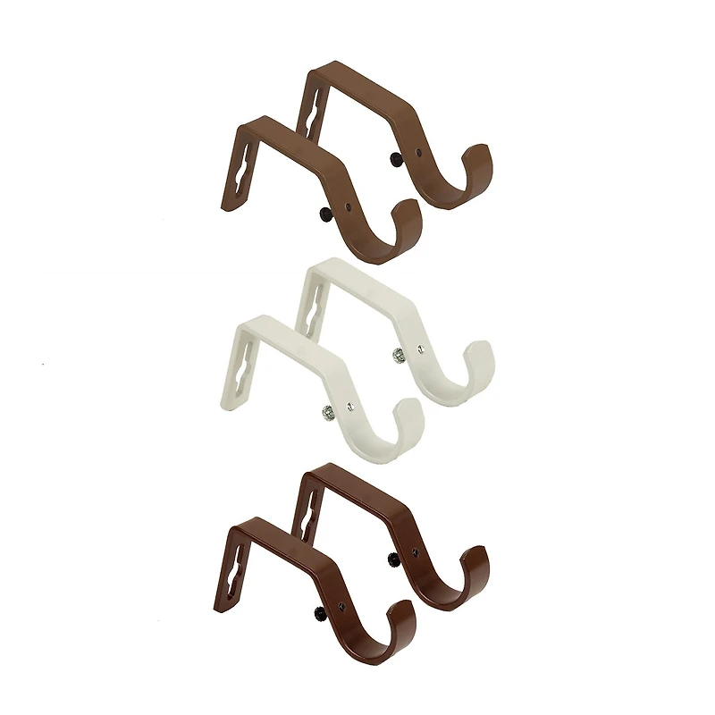 Rod Desyne 1" Metal Faux Wood 2-pc. Curtain Brackets