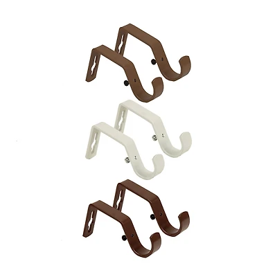 Rod Desyne 1" Metal Faux Wood 2-pc. Curtain Brackets