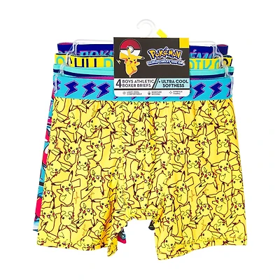 Pokemon Big Kid Boys 4 Pair Boxer Briefs