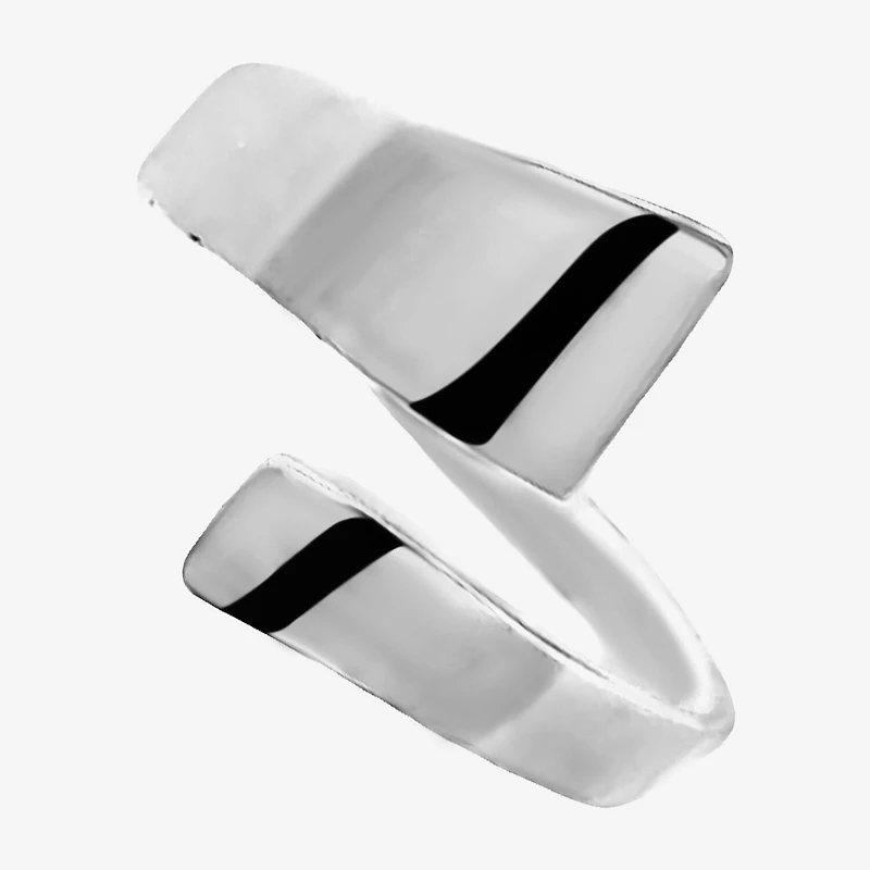 Silver Treasures Womens 2MM Sterling Bypass Band