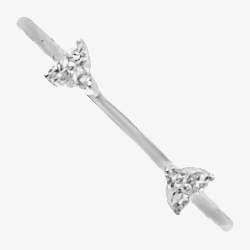 Silver Treasures Womens White Cubic Zirconia Sterling Stackable Ring