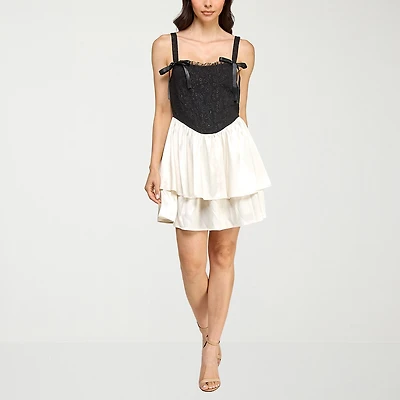Trixxi Womens Juniors Sweetheart Neck Sleeveless Fit + Flare Dress
