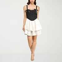 Trixxi Womens Juniors Sweetheart Neck Sleeveless Fit + Flare Dress