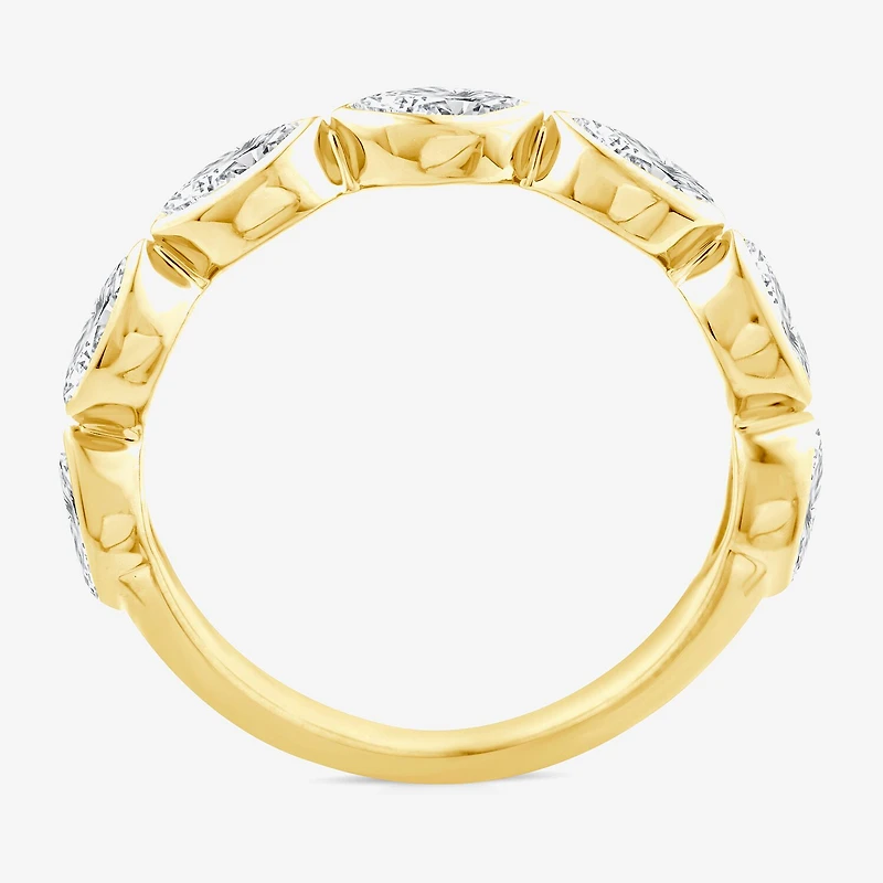 (F / Vs2) Womens 1 CT. T.W. Lab Grown White Diamond 10K Gold Marquise Band