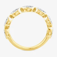 (F / Vs2) Womens 1 CT. T.W. Lab Grown White Diamond 10K Gold Marquise Band