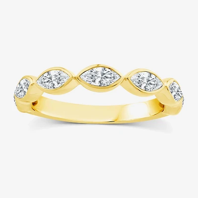 (F / Vs2) Womens 1 CT. T.W. Lab Grown White Diamond 10K Gold Marquise Band