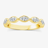 (F / Vs2) Womens 1 CT. T.W. Lab Grown White Diamond 10K Gold Marquise Band