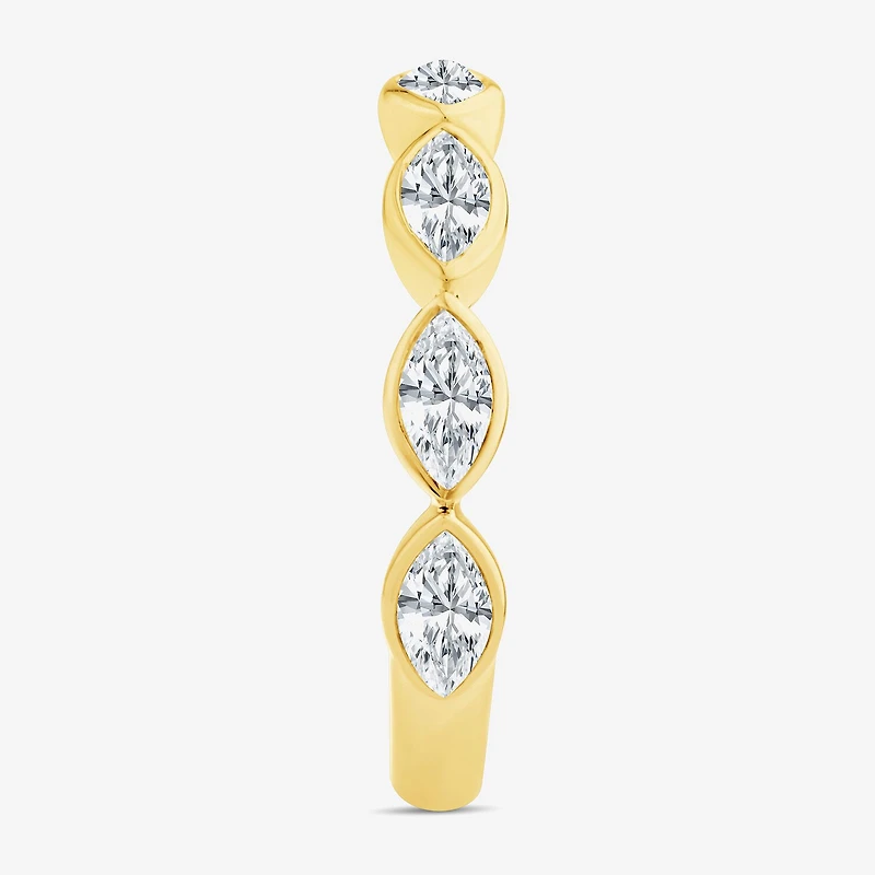 (F / Vs2) Womens 1 CT. T.W. Lab Grown White Diamond 10K Gold Marquise Band