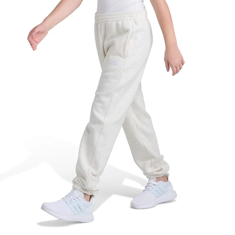 adidas Big Kid Girls Cuffed Mid Rise Loose Fit Fleece Jogger Pant
