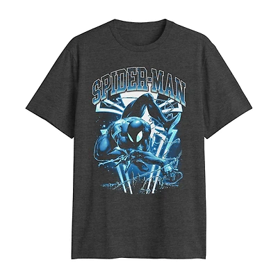 Mens Crew Neck Short Sleeve Regular Fit Spiderman Venom Graphic T-Shirt
