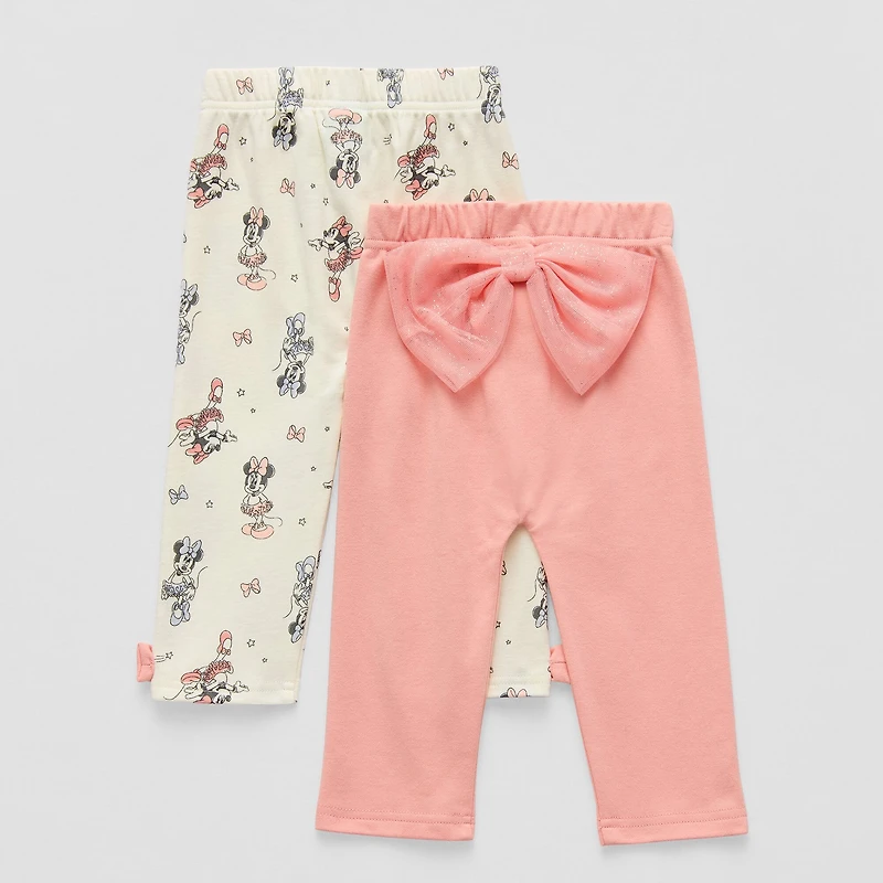 Disney Baby Girls Straight Regular Fit Minnie Mouse Pull-On Pant