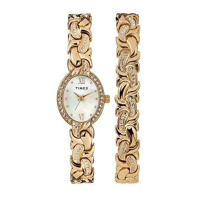 Timex Womens Gold Tone Bracelet Watch Tw2t49900ji