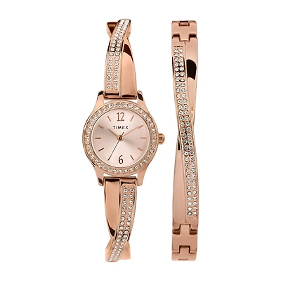 Timex Womens Rose Goldtone Bracelet Watch Tw2t57900ji
