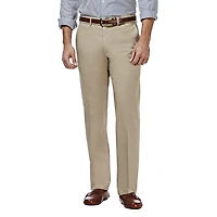 Haggar Premium No Iron Khaki Mens Comfort Waistband Straight Fit Flat Front Pant