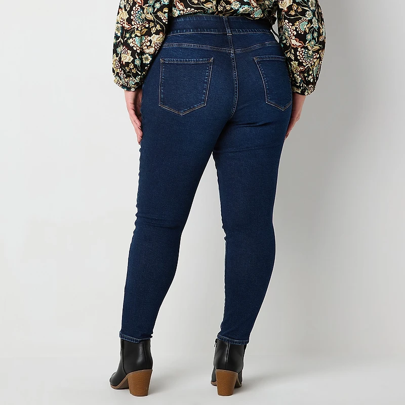 A.N.A Womens Plus Mid Rise Skinny Fit Jean