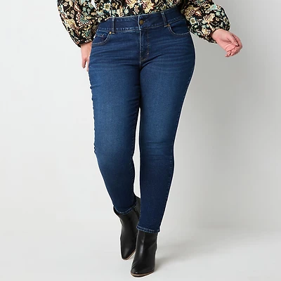 A.N.A Womens Plus Mid Rise Skinny Fit Jean