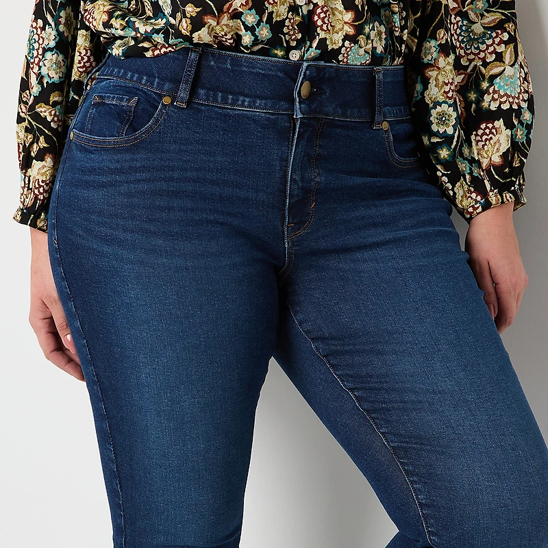 A.N.A Womens Plus Mid Rise Skinny Fit Jean