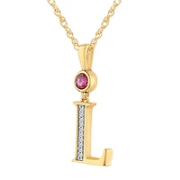Womens Lab Created Red Ruby 14K Gold Over Silver 18 Inch Pendant Necklace