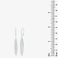 Diamonart Womens Cubic Zirconia Sterling Silver Curved Drop Earrings