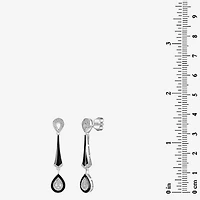 Diamonart Womens Cubic Zirconia Sterling Silver Pear Drop Earrings