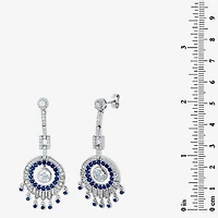 Diamonart Womens Cubic Zirconia Sterling Silver Round Drop Earrings