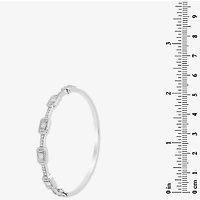 Diamonart Womens 2 1/3 CT. T.W. Cubic Zirconia Sterling Silver Rectangular Bangle Bracelet