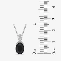 Womens Genuine Black Onyx Sterling Silver 18 Inch Pendant Necklace