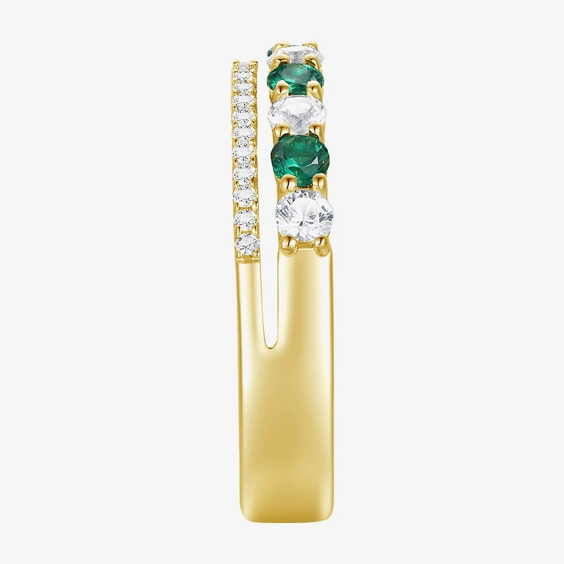 Womens Lab Created Gemstone 14K Gold Over Silver Stackable Rings