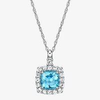 Womens Gemstone Sterling Silver Pendant Necklace