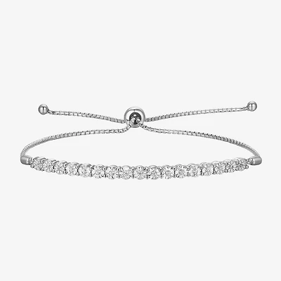 1/10 CT. T.W. Natural White Diamond Bolo Bracelet Sterling Silver or 14K Gold Over