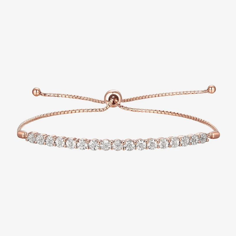 1/10 CT. T.W. Natural White Diamond Bolo Bracelet Sterling Silver or 14K Gold Over