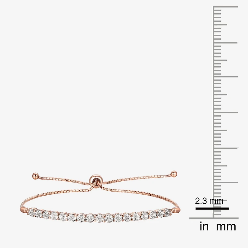 1/10 CT. T.W. Natural White Diamond Bolo Bracelet Sterling Silver or 14K Gold Over