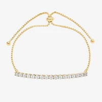 1/10 CT. T.W. Natural White Diamond Bolo Bracelet Sterling Silver or 14K Gold Over