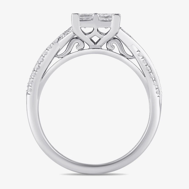 (G / I1) Womens 1 CT. T.W. Lab Grown White Diamond 10K Gold Engagement Ring