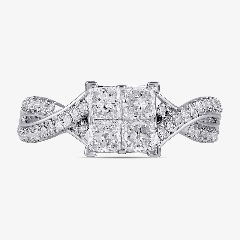 (G / I1) Womens 1 CT. T.W. Lab Grown White Diamond 10K Gold Engagement Ring