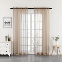 Crystal Sheer Rod Pocket Set of 2 Curtain Panel