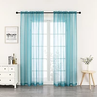 Crystal Sheer Rod Pocket Set of 2 Curtain Panel
