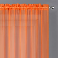 Crystal Sheer Rod Pocket Set of 2 Curtain Panel