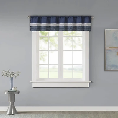 Madison Park Amador Polyoni Pintuck-Striped Rod-Pocket Valance