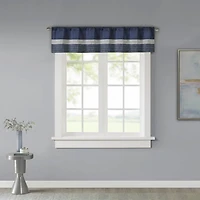 Madison Park Amador Polyoni Pintuck-Striped Rod-Pocket Valance