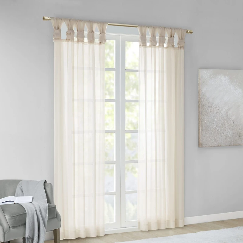 Madison Park Elowen Tab Top Sheer Set of 2 Curtain Panel